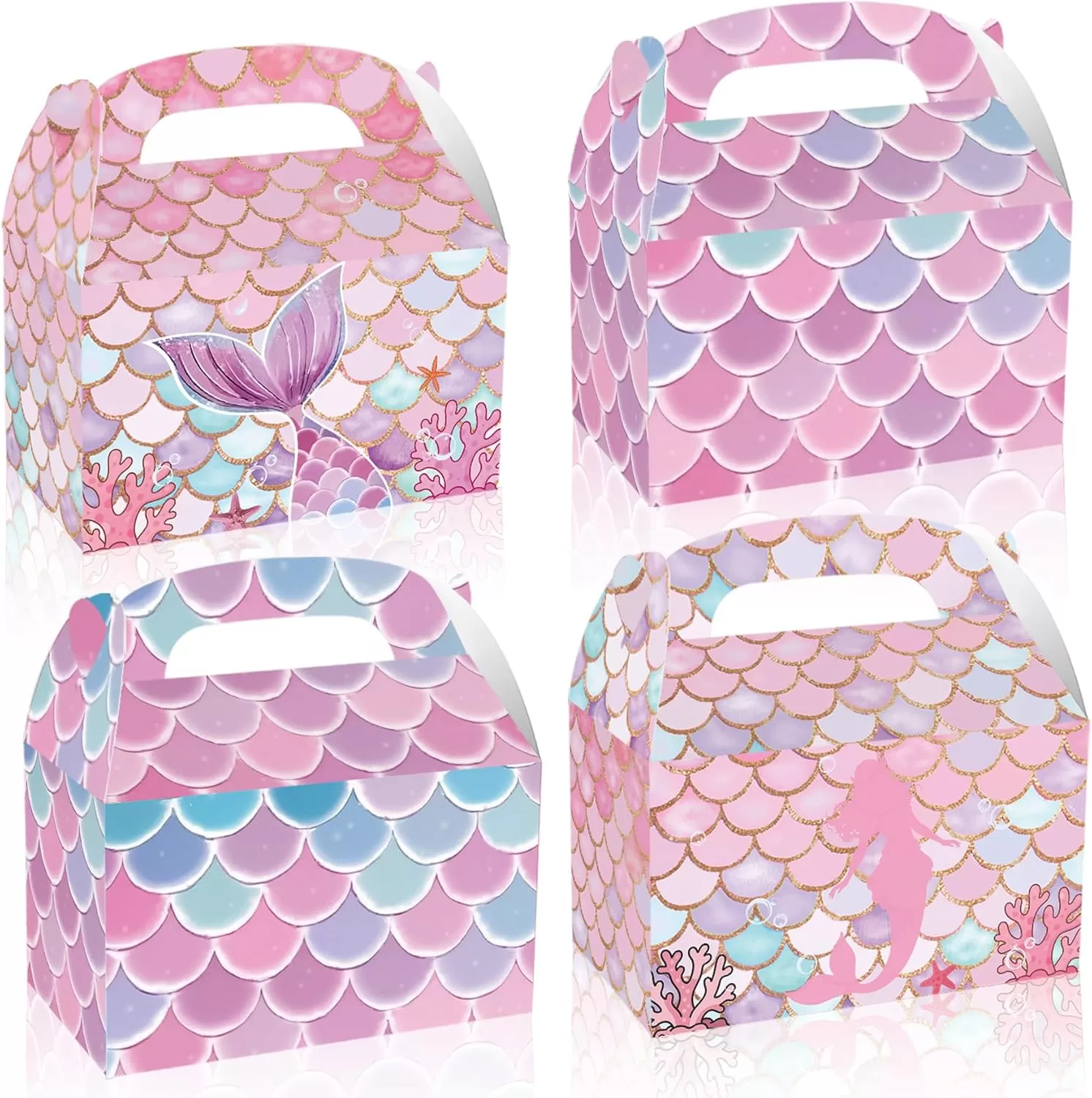 12 PCS美人鱼图案纸盒